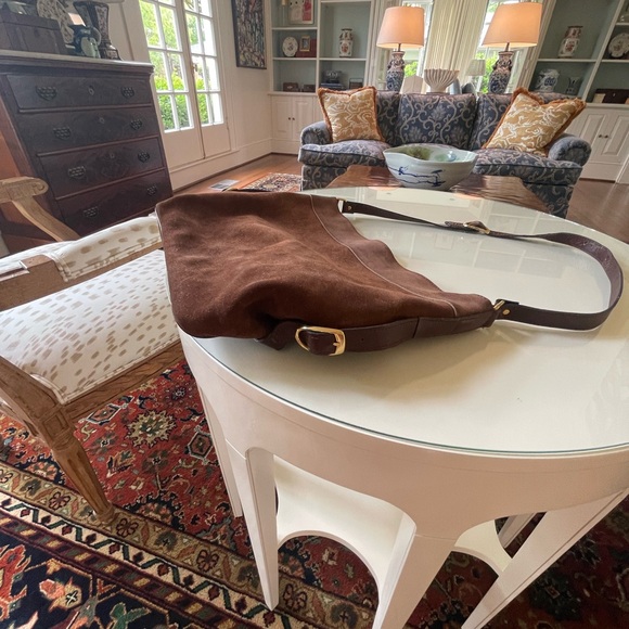 Brown suede/leather purse - Picture 5 of 7